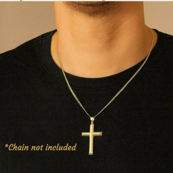 Real Gold Cross Pendant, High Quality Authentic 10K Gold Cross Stamped 10K ITALY - Picture 2 of 5